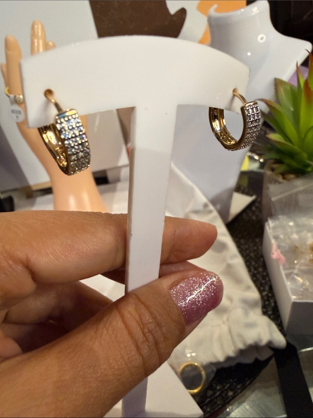 Small pink gold plated